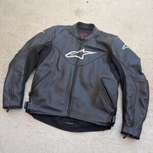 Alpinestars Black leather indy perforated Jacket Size 44